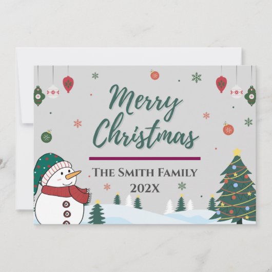 エレガントカスタム雪だるま シーズンカード (正面)