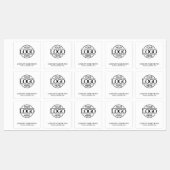 エレガントカスタムBlack & White Company Business Logo ラベル (シート)