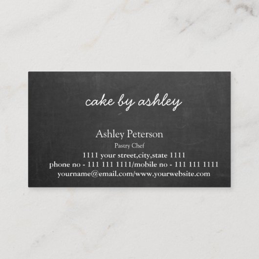 エレガントカスタムCakeデザイン飾のBlackboard 名刺 (裏面)