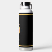 エレガントカスタムGolden Apple Image & Image on Black ウォーターボトル (背面)