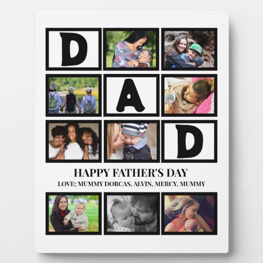 エレガントカスタムHappy Faters Day 9 Photo Collage フォトプラーク (正面)