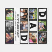 エレガントカスタムHappy Faters Day 9 Photo Collage フリースブランケット (正面(横))