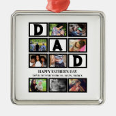 エレガントカスタムHappy Faters Day 9 Photo Collage メタルオーナメント (正面)