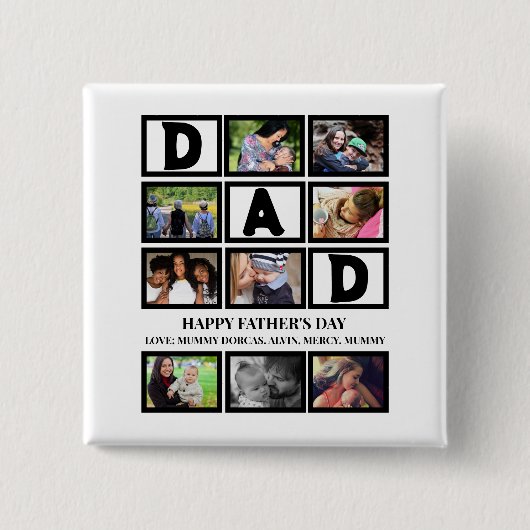 エレガントカスタムHappy Faters Day 9 Photo Collage 缶バッジ (正面)