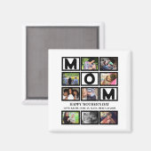 エレガントカスタムHappy Mothers Day 9 Photo Collage マグネット (正面/裏面)