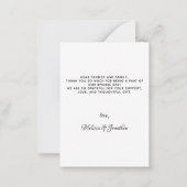 エレガントカスタムPet Photo Dog 結婚's Thank You ノートカード (裏面)