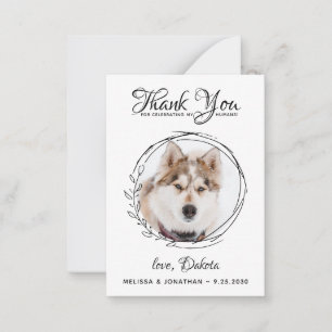 エレガントカスタムPet Photo Dog 結婚's Thank You ノートカード