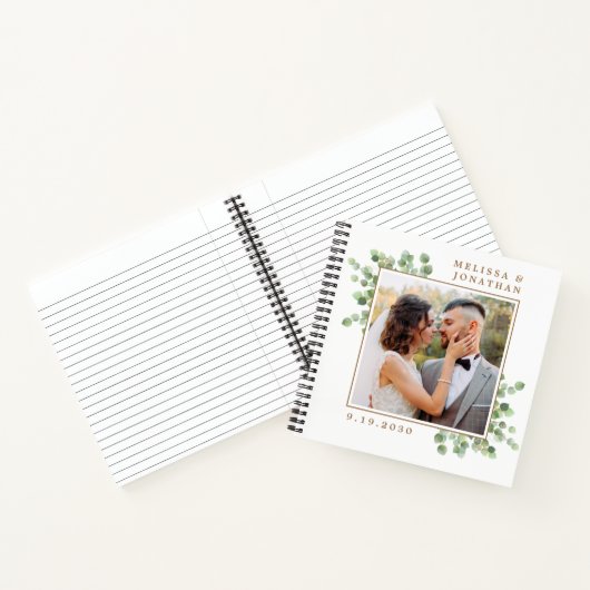 エレガントカスタムPhoto Greenery結婚のGuest Book ノートブック (内部)