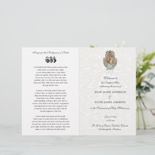 エレガントカソリッ伝統的ク質量結婚式 プログラム (スタンド正面)