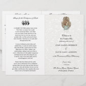 エレガントカソリッ伝統的ク質量結婚式 プログラム (正面/裏面)