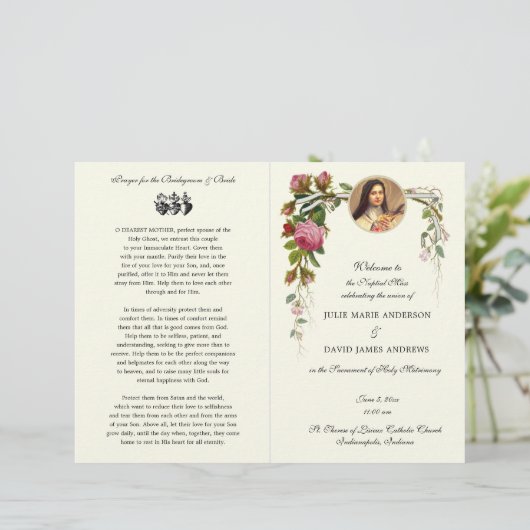 エレガントカソリッ伝統的ク質量結婚式 プログラム (スタンド正面)