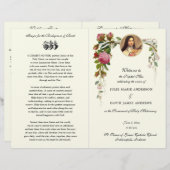 エレガントカソリッ伝統的ク質量結婚式 プログラム (正面/裏面)