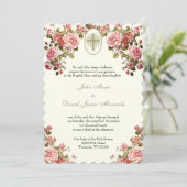 エレガントカソリッ結婚クフローラと披露宴 招待状 (スタンド正面)