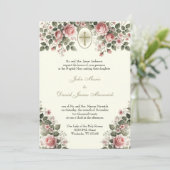 エレガントカソリッ結婚クフローラと披露宴 招待状 (スタンド正面)