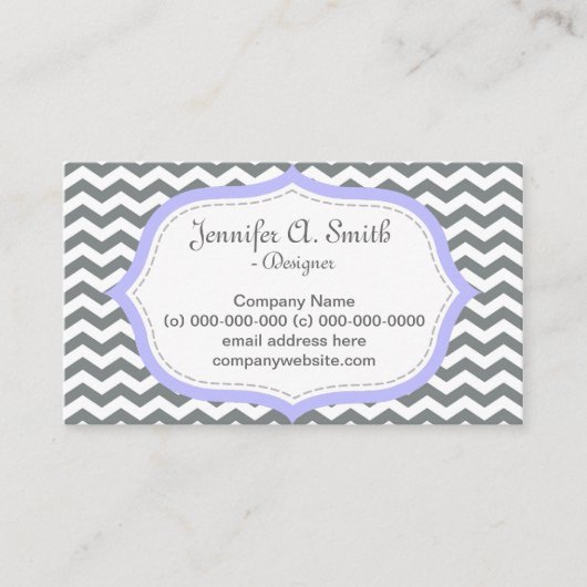 エレガントカッコいいモダングレーのシボロンの名刺。 名刺 (正面)