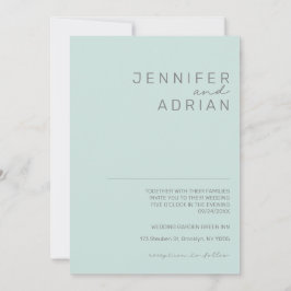 エレガントカッコいいモダンミニマルミントシンプル 招待状