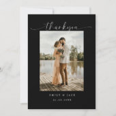 エレガントカップルミニマルシンプルリスト結婚スクリプト 招待状 (正面)