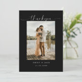 エレガントカップルミニマルシンプルリスト結婚スクリプト 招待状 (スタンド正面)