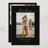 エレガントカップルミニマルシンプルリスト結婚スクリプト 招待状 (正面/裏面)