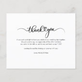 エレガントカップル写真結婚のサンキューカード (裏面)