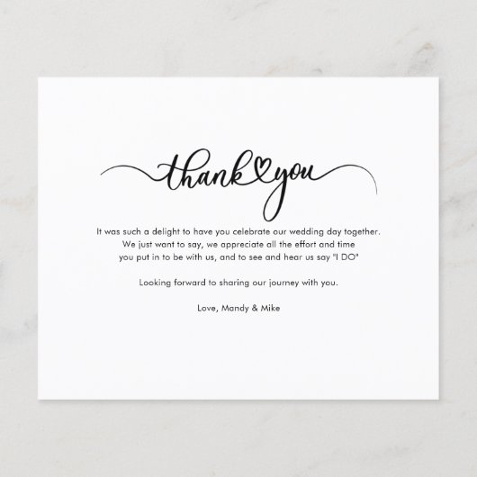 エレガントカップル写真結婚のサンキューカード (裏面)