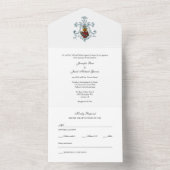 エレガントカトリックハート結婚式招待状 オールインワン招待状 (内側)