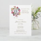 エレガントカトリックブライダルシャワーユーカリI 招待状 (スタンド正面)