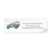 エレガントカボチャのトラックピンクフローラ差出人住所l ラベル (正面)