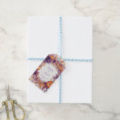 エレガントカボチャ紫の花結婚の数 ギフトタグ (より糸付き)