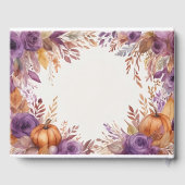 エレガントカボチャ紫の花結婚の数 ゲストブック (裏面)