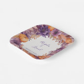 エレガントカボチャ紫の花結婚の数 ペーパープレート (傾斜あり)