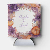 エレガントカボチャ紫の花結婚の数 缶クーラー (正面)