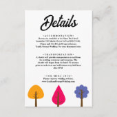 エレガントカラフルお洒落ツリーズシック秋の結婚式 エンクロージャーカード (正面)