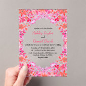 エレガントカラフルお洒落バラ結婚フローラ アクリル招待状 (インサイチュ (ポータブル))