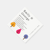 エレガントカラフルお洒落木秋の結婚式 スタンダードカクテルナプキン (角)