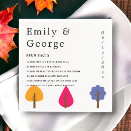 エレガントカラフルお洒落木秋の結婚式 スタンダードカクテルナプキン