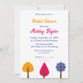 エレガントカラフルお洒落木秋ブライダルシャワー 招待状 (正面)