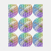 エレガントカラフルの花 フリースブランケット (正面)