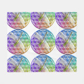 エレガントカラフルの花 フリースブランケット (正面(横))