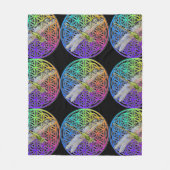 エレガントカラフルの花 フリースブランケット (正面)