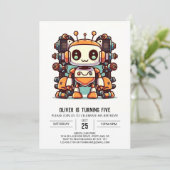 エレガントカラフルアンティーク誕生日 招待状 (スタンド正面)