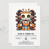 エレガントカラフルアンティーク誕生日 招待状 (正面/裏面)