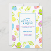 エレガントカラフルイースターブランチと卵狩り 招待状 (正面)