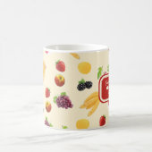 エレガントカラフルカスタム果実レシピパターン コーヒーマグカップ (中央)