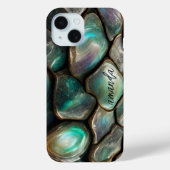 エレガントカラフルガーリーアワビの石パーソナライズされた石 Case-Mate iPhoneケース (裏面)