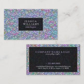 エレガントカラフルグリッターとスパークルプリント 名刺 (正面/裏面)