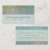 エレガントカラフルグリッターテクスチャ – 緑のオーバートーン 名刺 (正面/裏面)