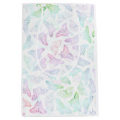 エレガントカラフルグリッター蝶デザイン ミディアムペーパーバッグ (正面)