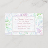 エレガントカラフルグリッター蝶デザイン 名刺 (裏面)