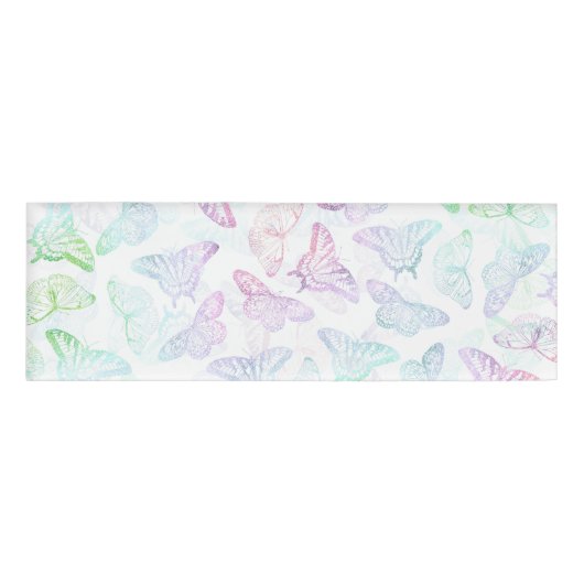 エレガントカラフルグリッター蝶デザイン 名札 (正面)